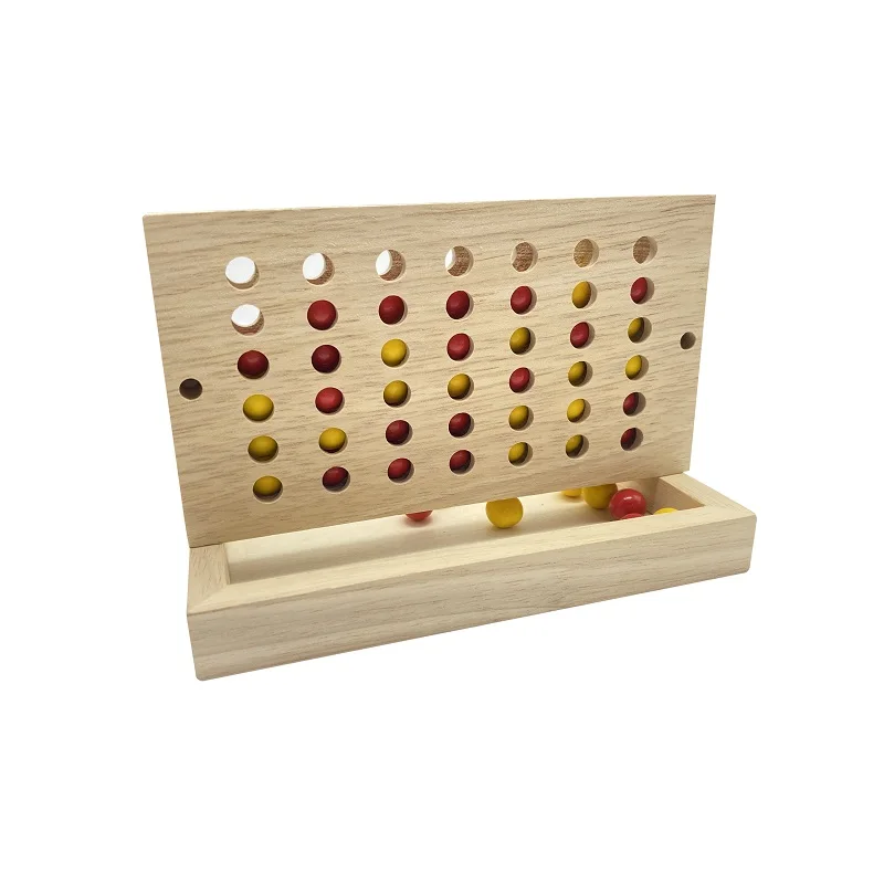 Classic Wooden mini Connect 4 in a Row Games Line Up Connect 4 Four Board Game for Kids and Adults