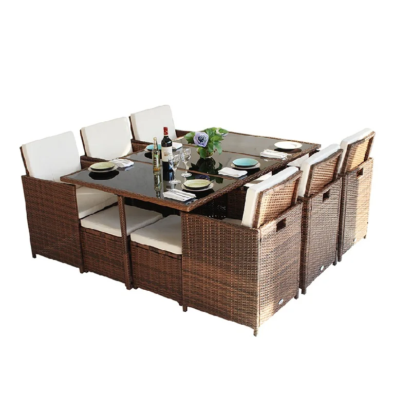 Sectional Patio Conversation Sofa Garden Table Set Outdoor Rattan Sofa Furniture Set