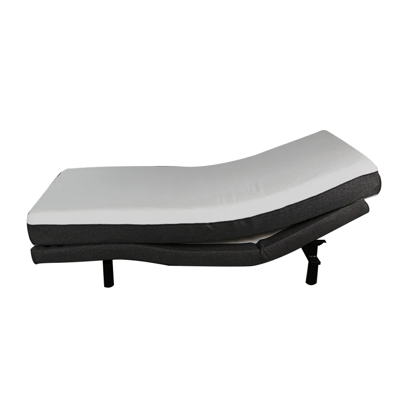 Konfurt Electric Massage Adjustable Bed Head and Foot Control Upholstered Adjustable Bed Base