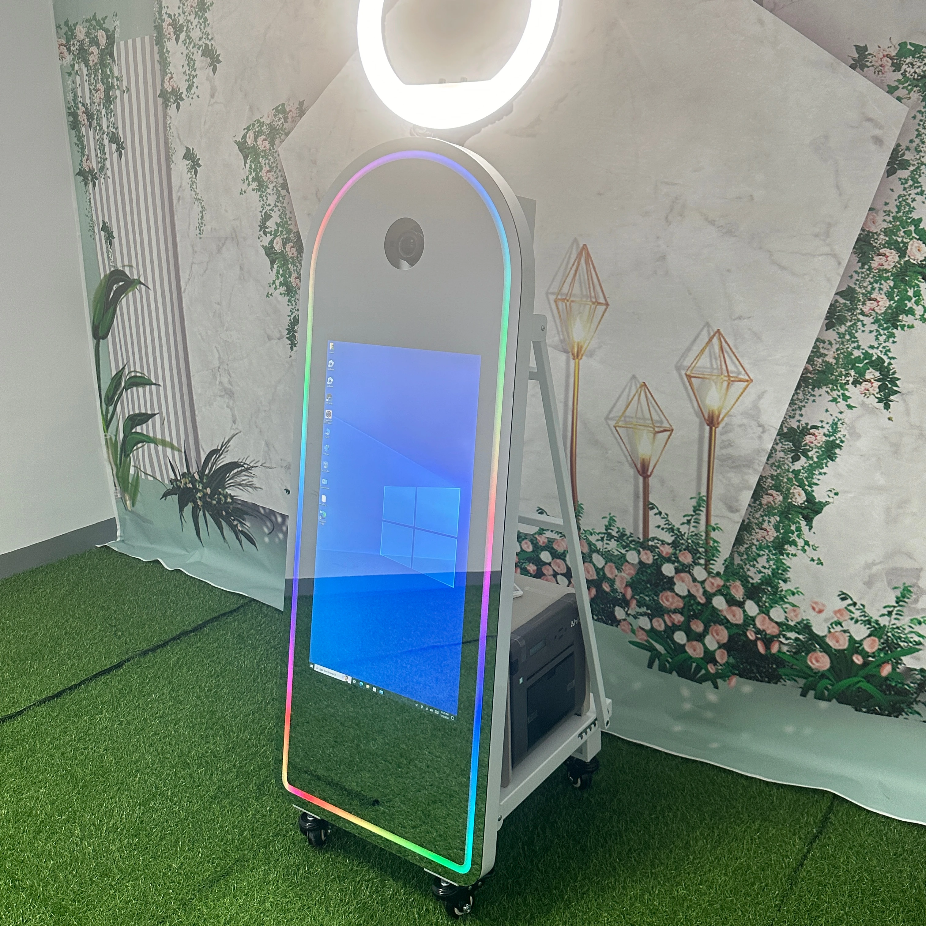 Wedding Events Photobooth Portable Selfie Led Frame Kiosk Touch Screen  Magic Mirror Photo Booth Machine