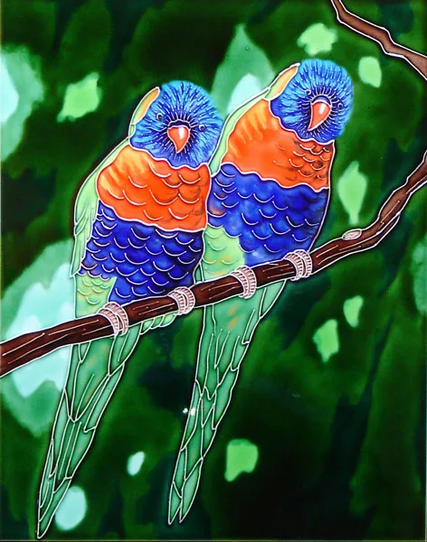 Glazed ceramic picture craft decorative ceramic bird