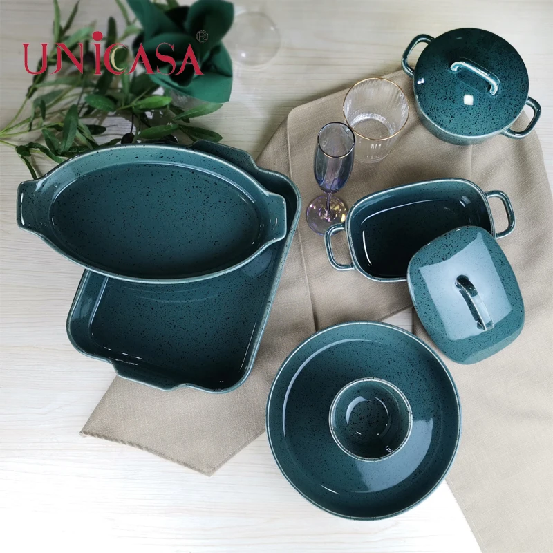 OEM/ODM Wholesale Kitchen Ware  Microwave Oven Use Stoneware Serving Baking Dish Ceramic Bakeware Sets