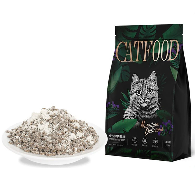 Самый дешевый OEM-производитель корм для кошек экспорт 10 кг домашних животных с высоким содержанием белка сырое куриное мясо рыбный скат всех возрастов