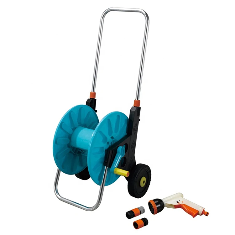 Portable durable plastic high pressure trolley irrigators water hose reel cart for outdoor garden