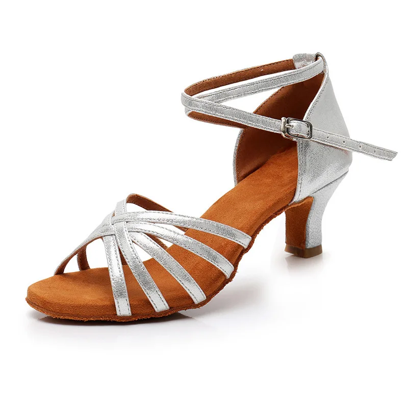 Dark Tan Bronze Satin dancing heels Customizable Brand girl Latin Salsa Dance Shoes