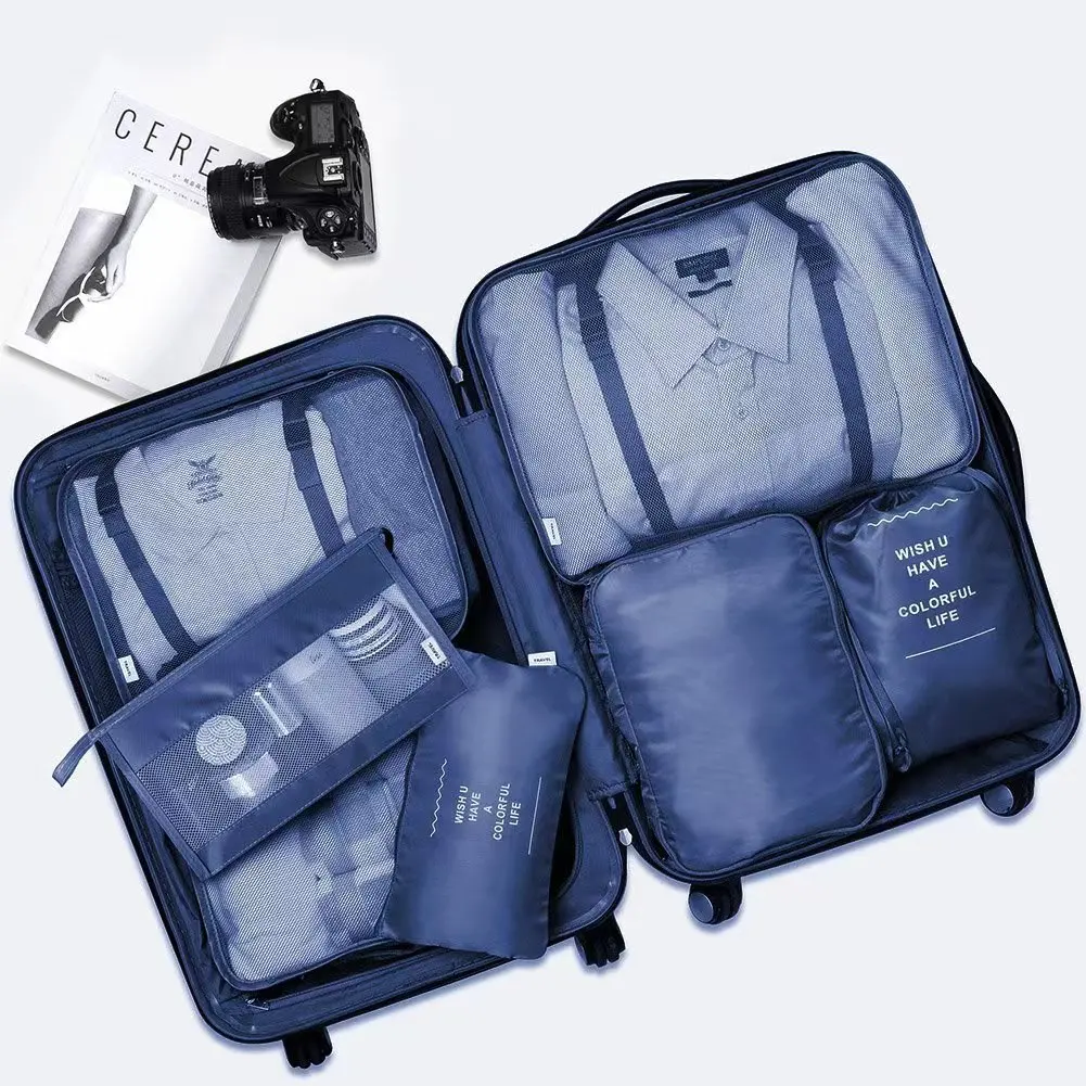 7Set Travel Organizer Packing Cubes Set Waterproof Storage Bags Set
