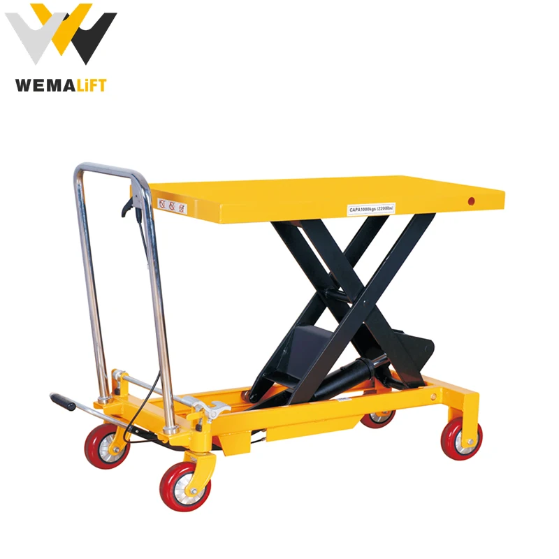 PT 150kg 300kg 1000mm scissor lift table manual hydraulic lift