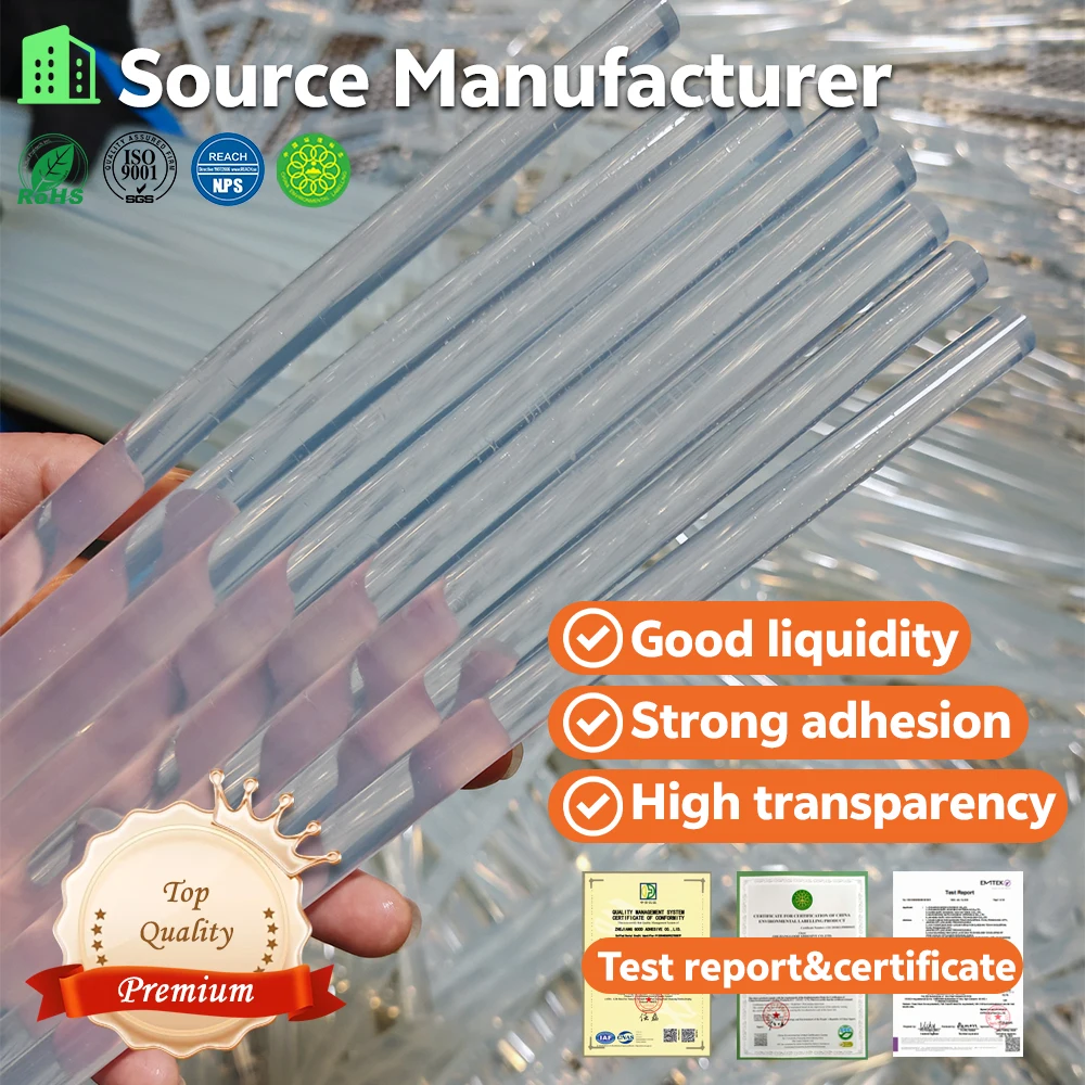 Transparent Hot Melt Glue Stick High Viscosity Household Strong Manual 11mm for Packing and Crafts