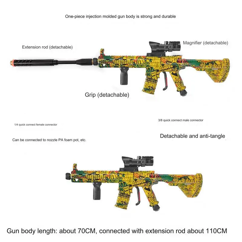 M416 новый модный пистолет высокого давления автомойка 5000PSI мощный спрей с удлинительной палкой для мойки