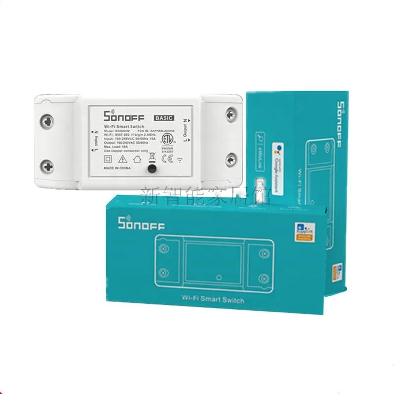 Реле SONOFF Basic R2 для домашней автоматизации, модуль переключателя «сделай сам» с Wi-Fi, таймер, 220 В, совместим с Alexa «сделай сам», ваш дом через приложение Android