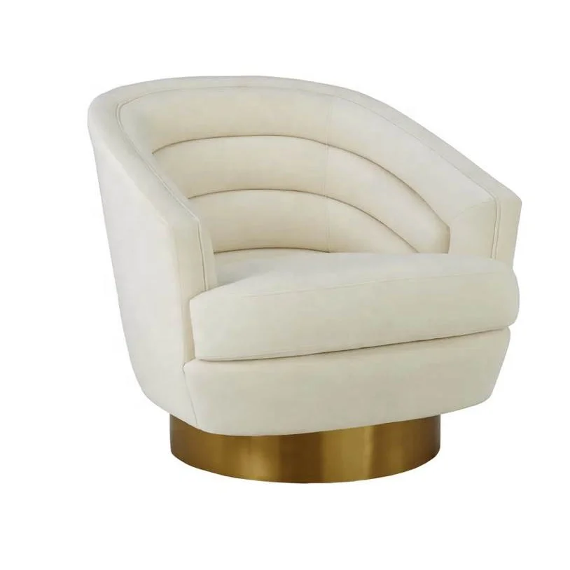 Modern Nordic Luxury Design Hotel Living Room Swivel Accent Chair Velvet Boucle Fabric Armchair Single Sofa Chair