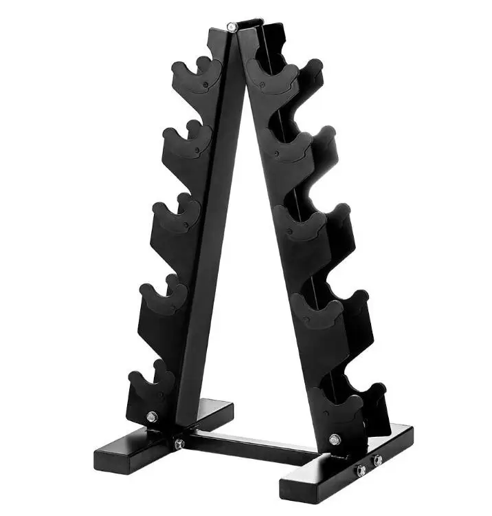 Высококачественное оборудование для тренажерного зала железные резиновые гантели набор тяжелой атлетики профессиональная Шестигранная стойка гантелей