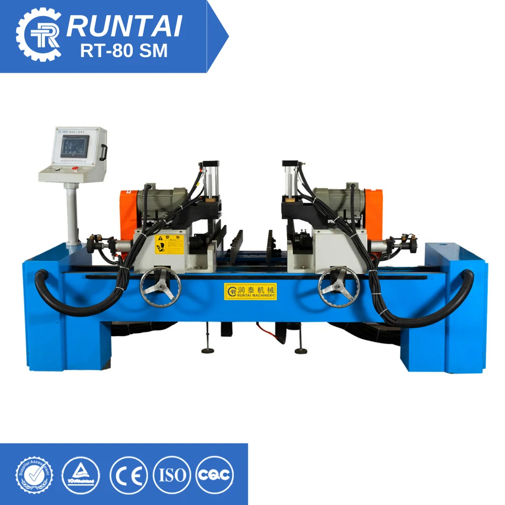 RT-80SM Double head High speed automatic brass deburring pe external pvc drainage tube bar end pipe chamfering machine