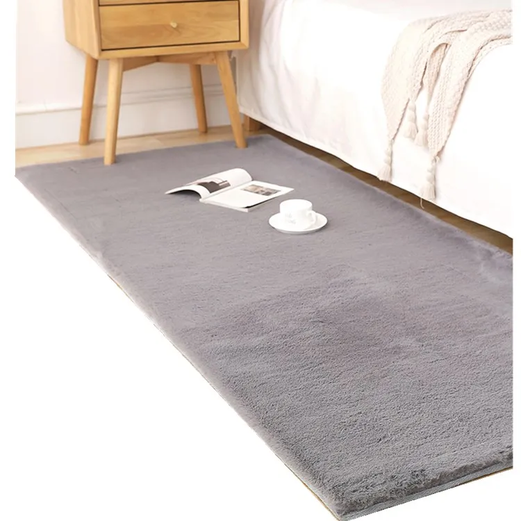 fluffy floor area living room Imitation rabit hair sheepskin fur rugs faux carpets mats for bed side
