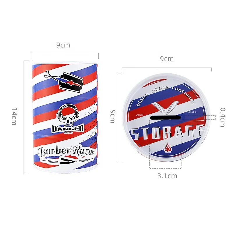 Spot Razor Blade Storage Recycling Box Barber Tin Disposal Case Blade Bank Safety Eco Friendly Razor Razor