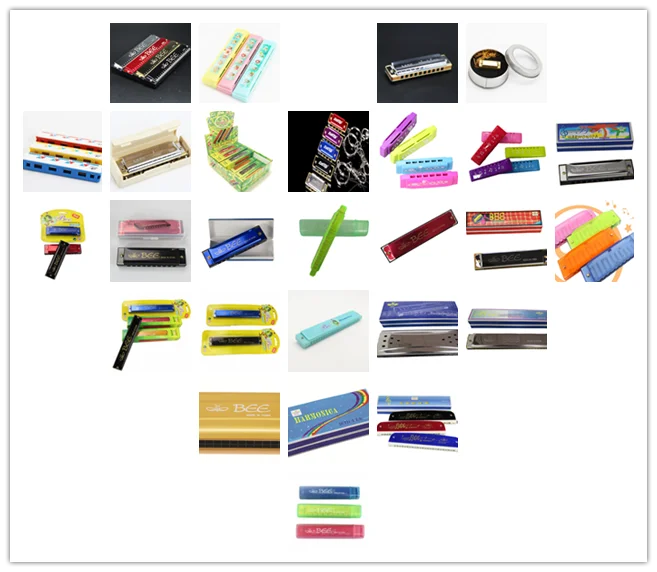 BEE brand 16 holes  aluminum reedplate stainless iron cover toy harmonica mouth organ gift present