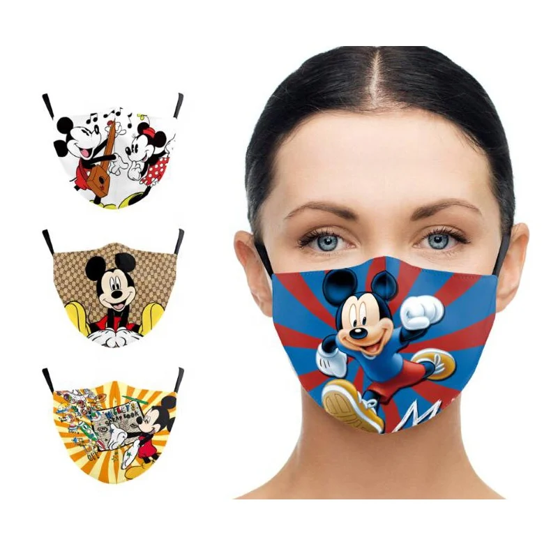 
Mickey Mouse Facemask Kids Washable Outdoor Face Cover Bandana Reusable 3d maskes for Boys Girls Adult 
