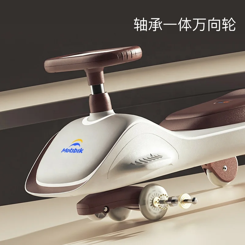 With music PU silent wheel baby 1-3-6 years old toy swing sliding trolley children swing car ride on toys