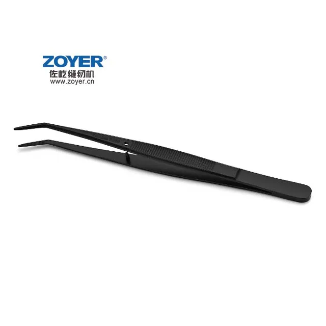 ZY-TWE-6 Black Steel Threading Tweezers Sewing Auxiliary Tool