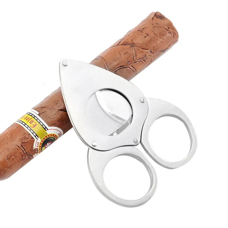 High Quality Stainless Steel Guillotine Double Cut Blade Cigar Cutter