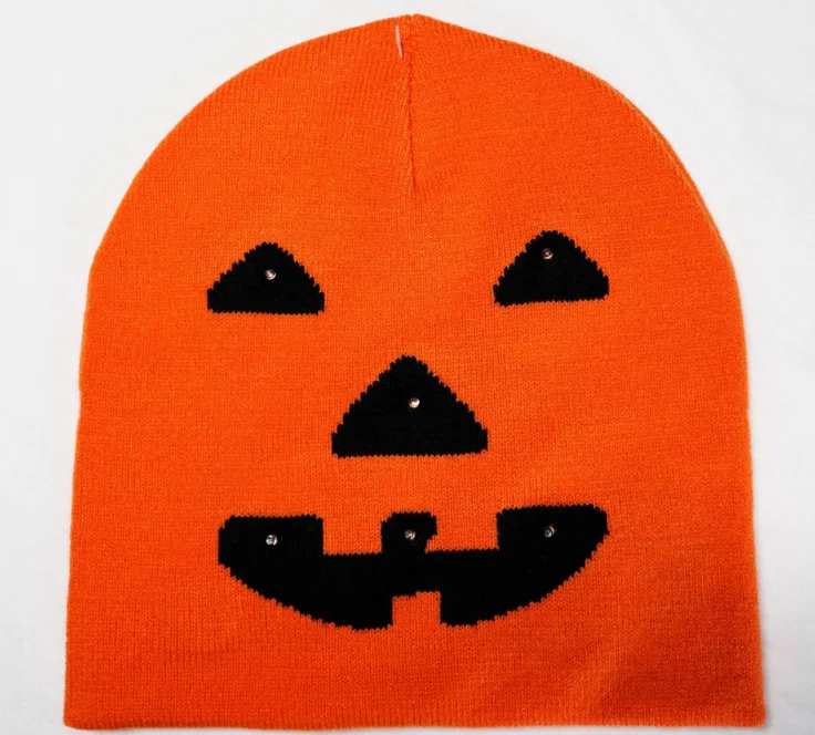LED Lights Halloween Knitted Jacquard Party Spooky Spooky Pirate Harajuku Cold Hat