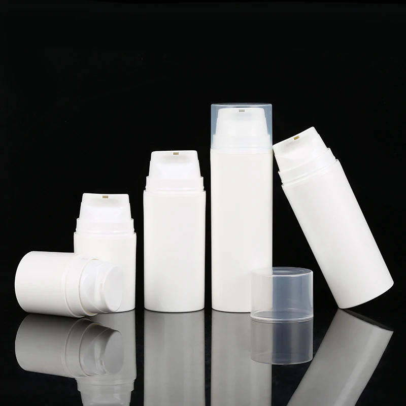 white airless pump lotion 120ml airless pump bottle with dispenser pp plastic airless bottle