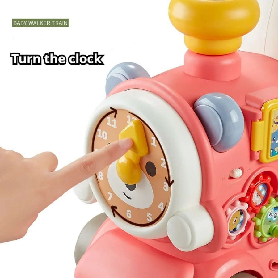 Baby steam function train multi-function Walker with music light early education activity train toy for baby to learn to walk
