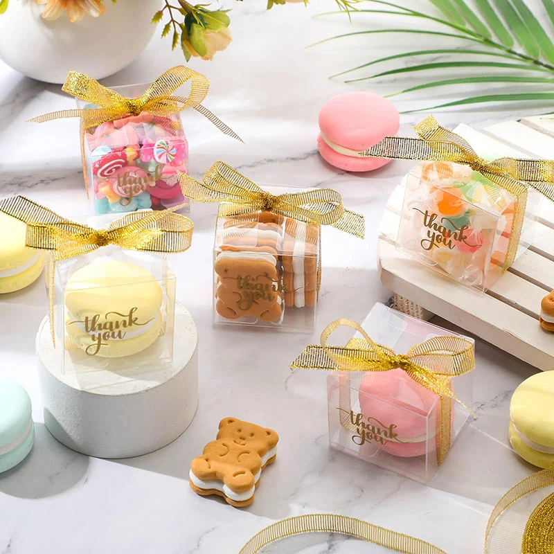 Custom Clear Wedding Favour Boxes Clear Pvc Box Party Plastic Packaging Guest Wedding Favour Packaging Gift Boxes