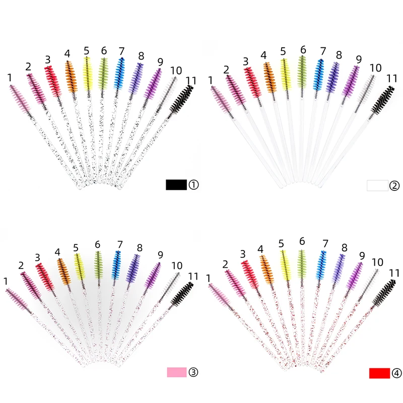 
Set Spoolie Rose Gold Powder Bling Make Up Handle Diamond Glitter Plastic Makeup Brush 