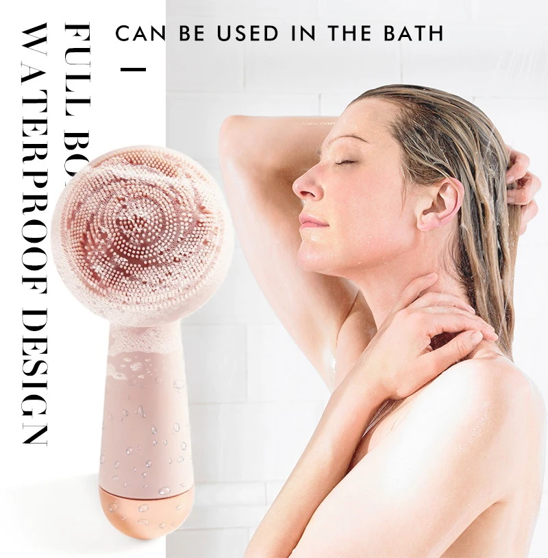  Фирменная Водонепроницаемая Вибрирующая Силиконовая Очищающая щетка для лица с USB-зарядкой