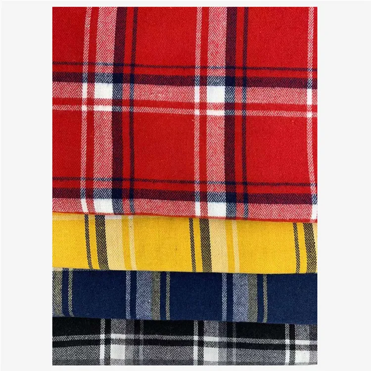 fashion check shirt cotton plaid fabric 100% cotton woven yarn dyed fabric in shirting