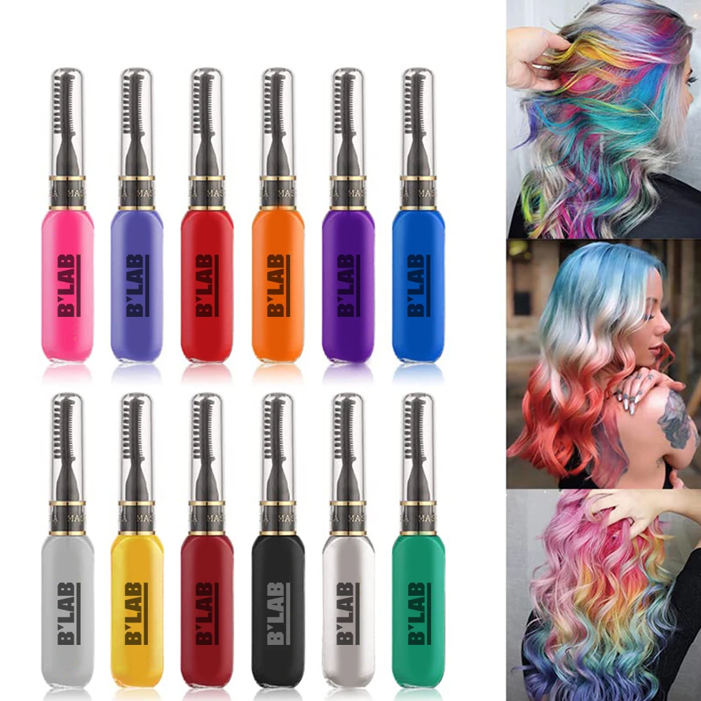 New Arrival from Hair Chalk Comb 12 Colors Temporary Hair Dye Disposable for Girls Party Birthday Washable Hair Color Chalk