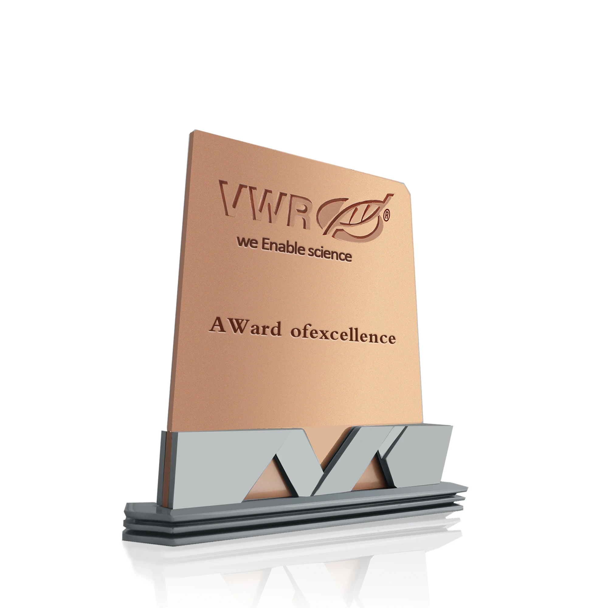 High Quality Plaques Awards Custom Award Plaque Logo Concave Metal Plate Trapezoid Trophy