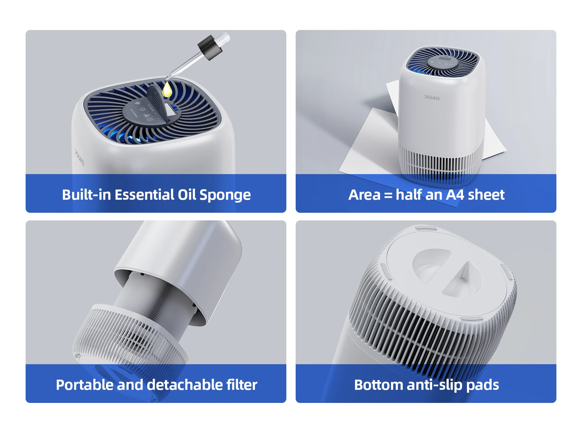 DOUHE DIrect OEM ODM Project Service R&D Capacity Factory Domestic Desktop Specifications Hepa13 Filter Desktop Air Purifier