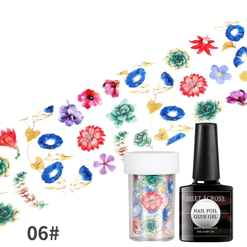 Оптовая продажа, корейский голографический Гель-лак со снежинками, художественное украшение, переводная Фольга для ногтей