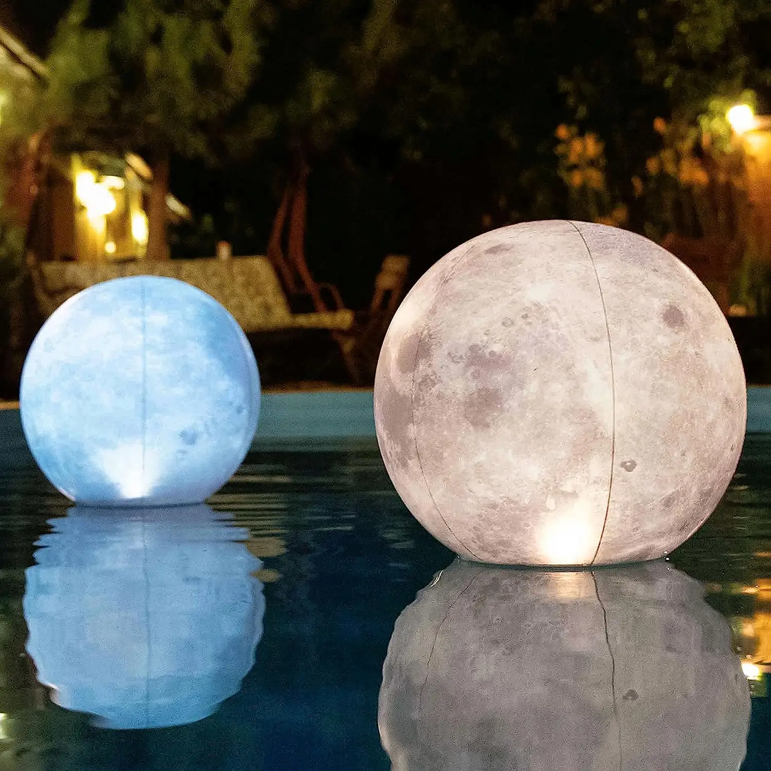 14 Inch Solar Floating Pool Lights With RGB DIM Full Moon Led Pool Light Glow Ball For Hot Tub Beach  Pool Globe Lights