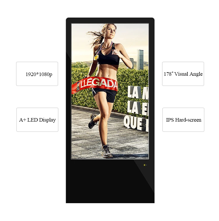 
55 Inch Indoor Digital Advertising Signage Media Player For Bank Hotel Shopping Mall Office 