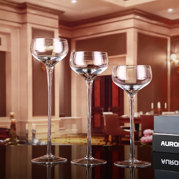 Wholesale Set of 3 home decor glass crafts wedding candle holders centerpieces