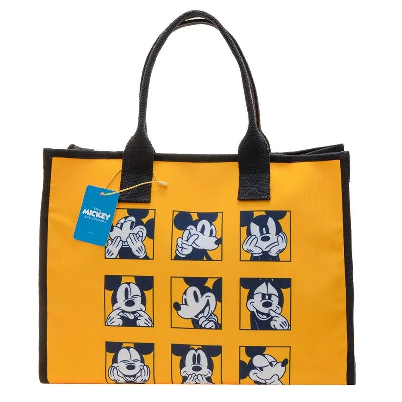 Custom Logo Oversize  Large Weekend Canvas Cotton Shopping Tote Bag Women Fashion School handbag Cartoon Shoulder disney bag