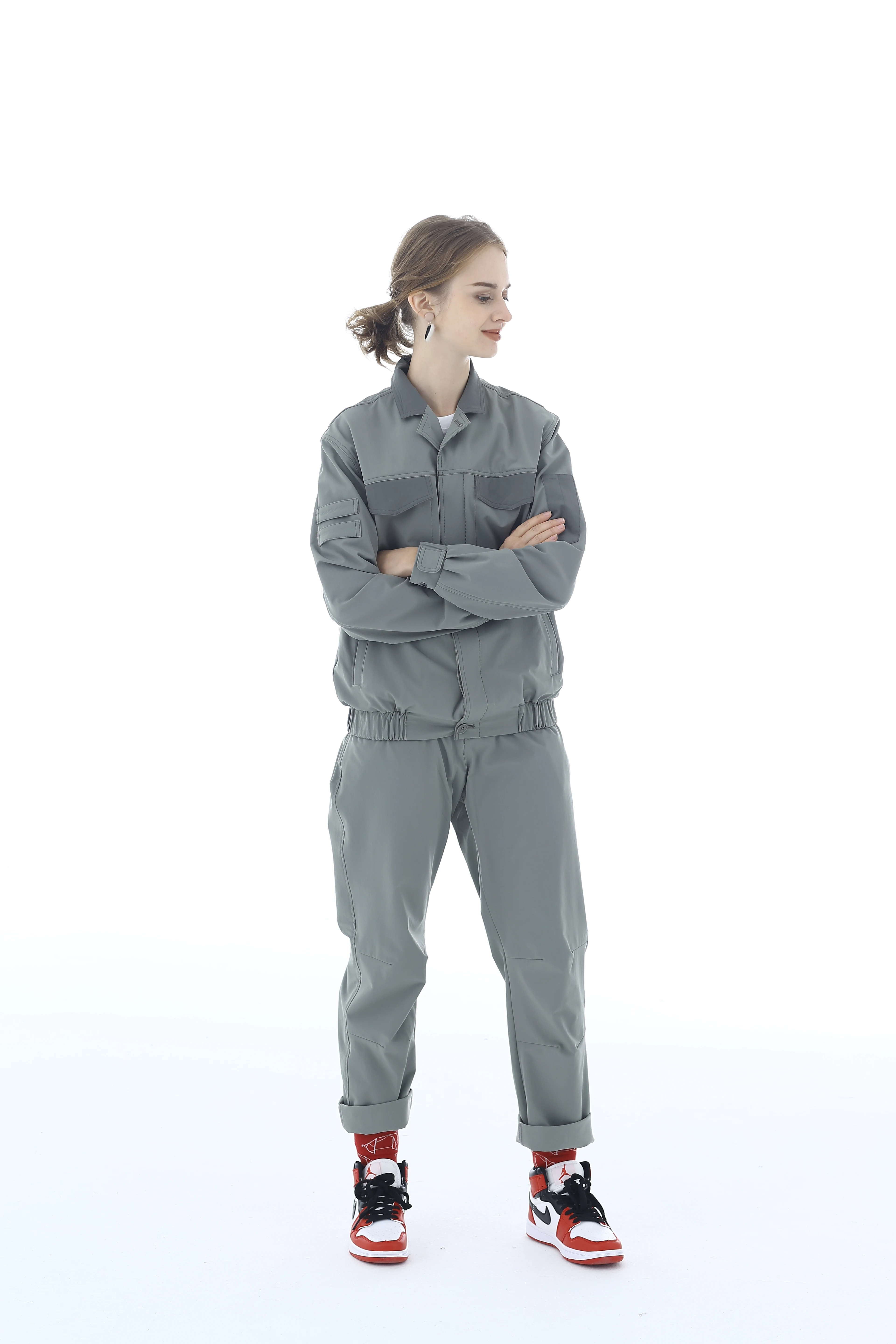 Grey Long Sleeve with Anti Static Properties for Comfortable Labor Protection Working Clothes