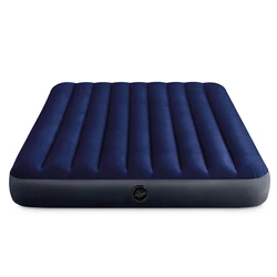 INTEX 64765 Queen Classic Airbed With Hand Pump Inflatable Mattress For Camping