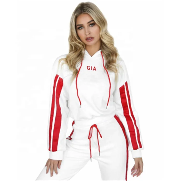 High Quality Women Long Sleeve Zipper Thermal Long Hoodies Pants Suit