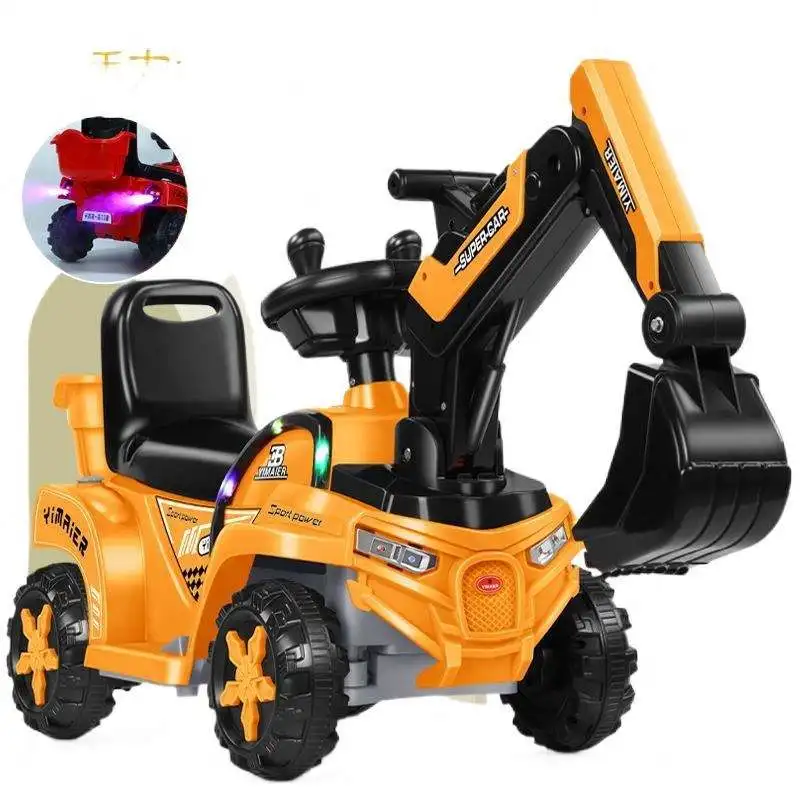 Mini Electric Excavator Ride-On Car Toy for Kids Outdoor Universal Engineering Vehicle Durable Plastic Material Sale!