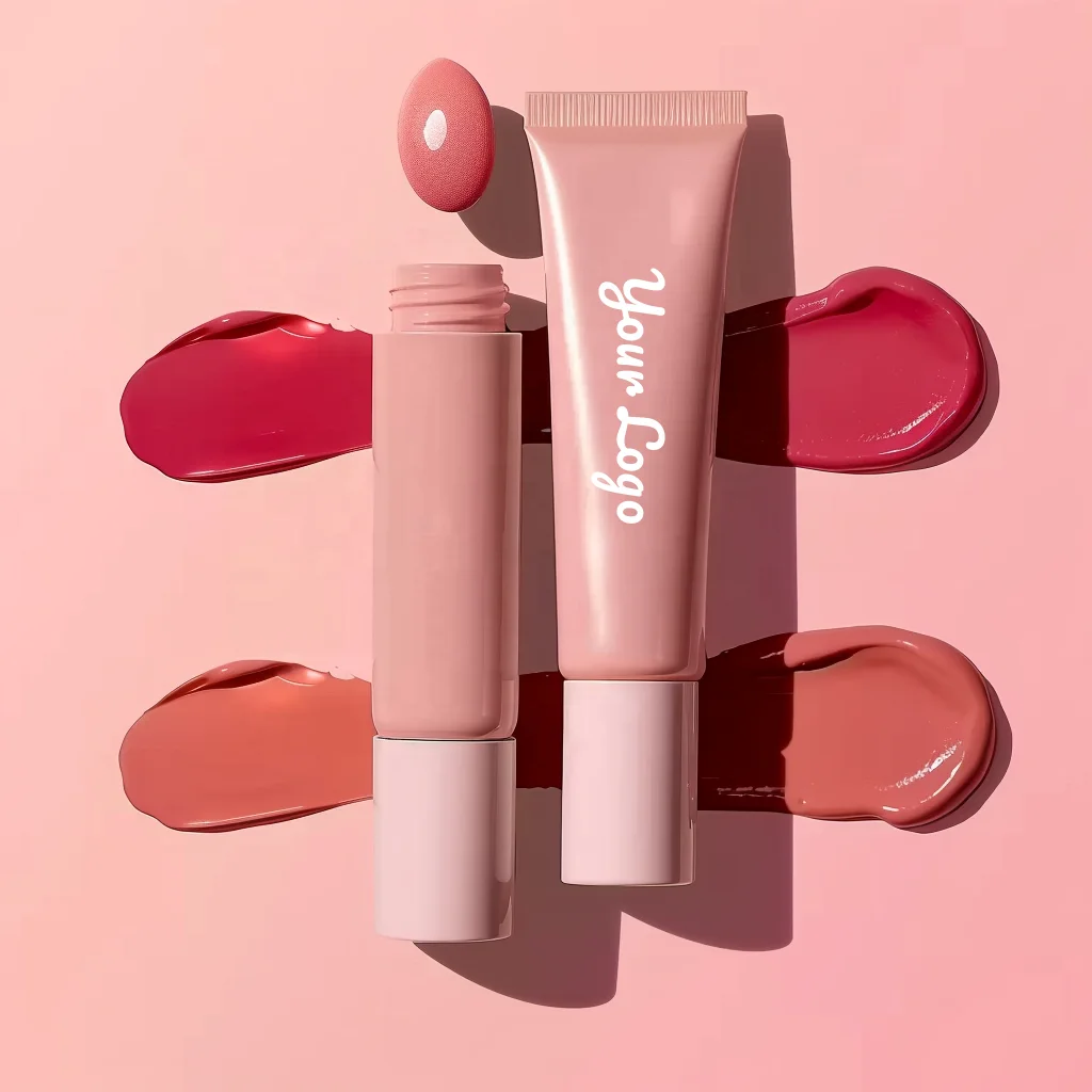 Custom Logo High Quality Natural Vegan Milk Rose Pink Orange Liquid Cream Face Makeup Blush