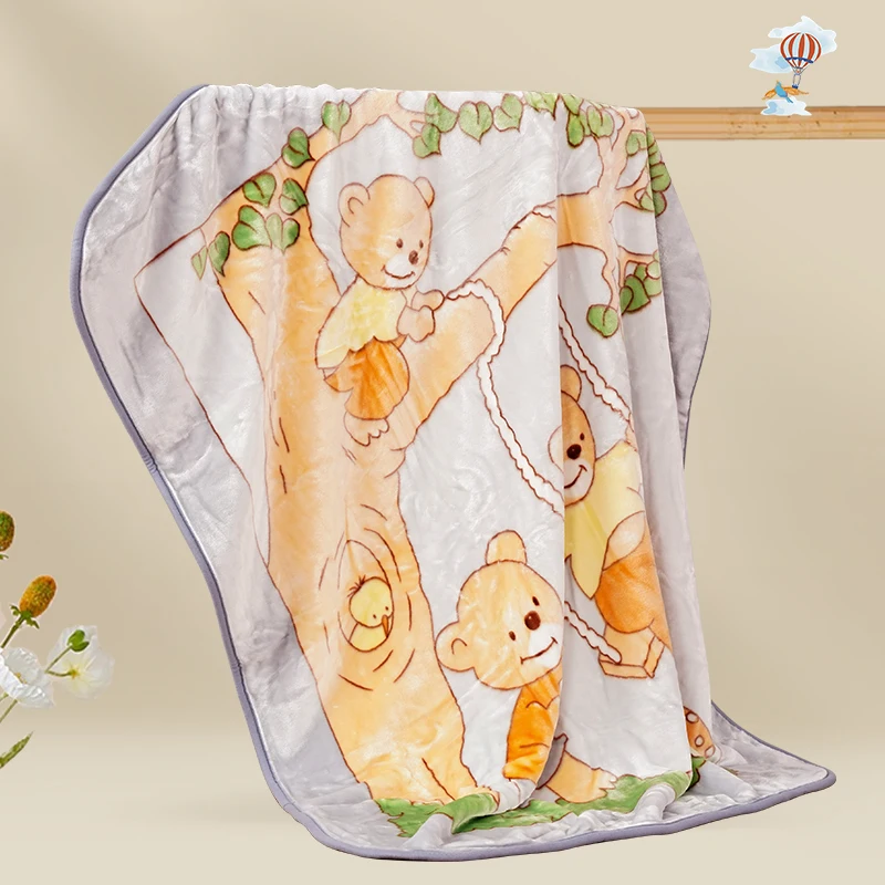 Hot Sale Sofa Bed Design Knitted Blanket Baby Plush Throw Blanket With Picture