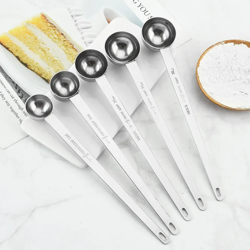 Baking tools 20ml matcha tea spoon coffee scoop Titanium-plated stainless steel coffee measuring spoon with long handle