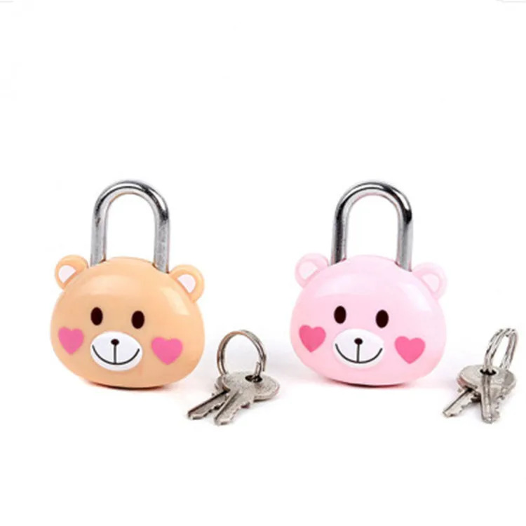 [Factory Direct Sales]  High Quality Metal Cartoon Lock Student Cute Bear Lock Creative Mini Luggage Padlock