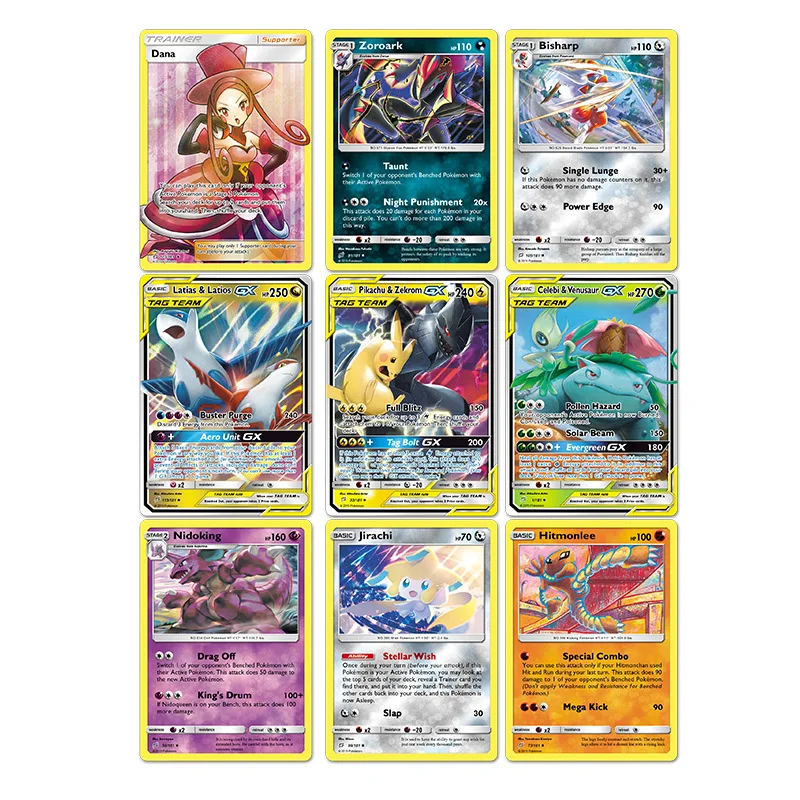 42pcs/set Iron Metal Box Poke mon Takara Tomy Battle Toys Pikachu Game Anime Bank Cards Poke mons Iron Box  For Children