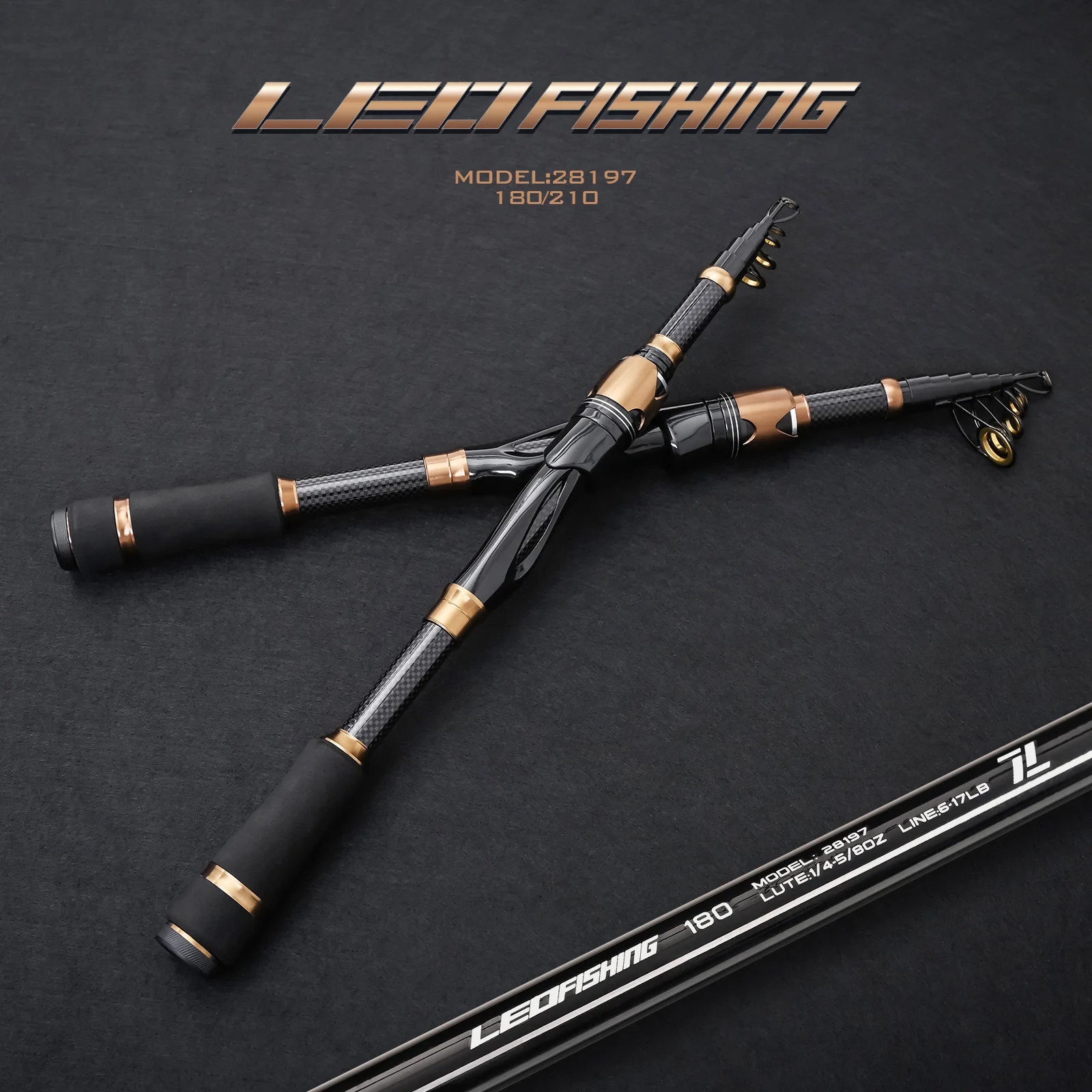 LEO 1.8M 2.1M Portable Telescopic Fishing Rod with Straight Handle Retractable Lure Rod for Sea Fishing