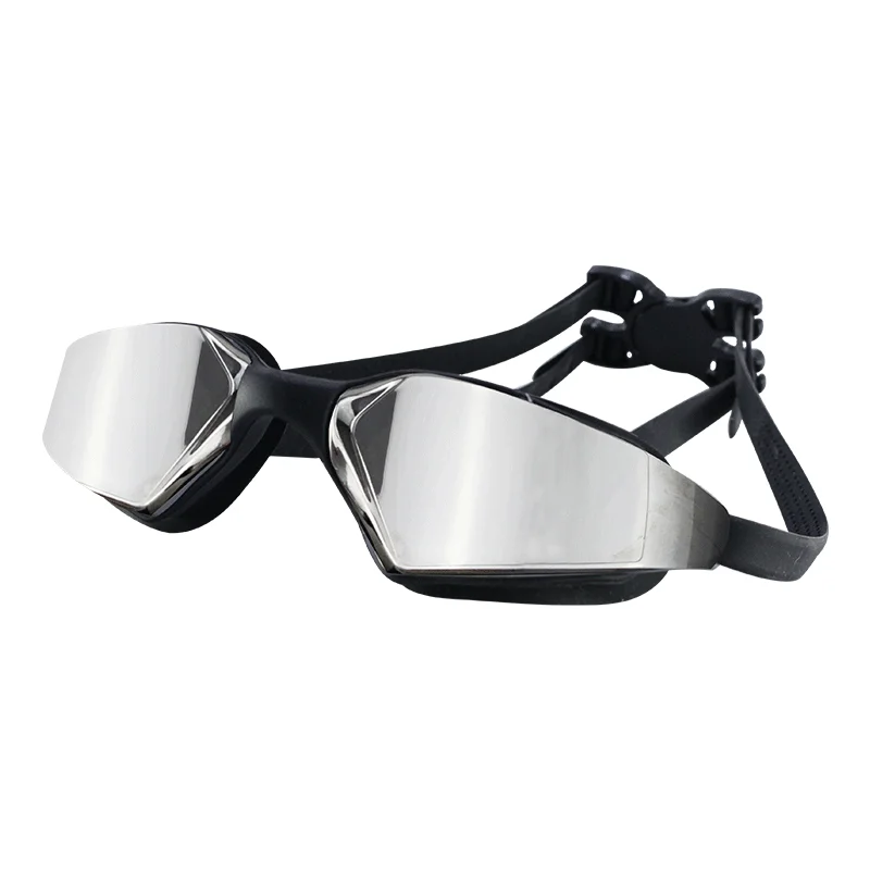 Лидер продаж, Большие серебристые зеркальные очки для плавания в большой оправе для взрослых